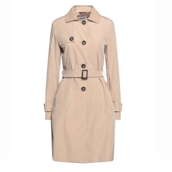 Cinzia Rocco Belted Over Coat Tan Size 6 - Picture 11 of 11